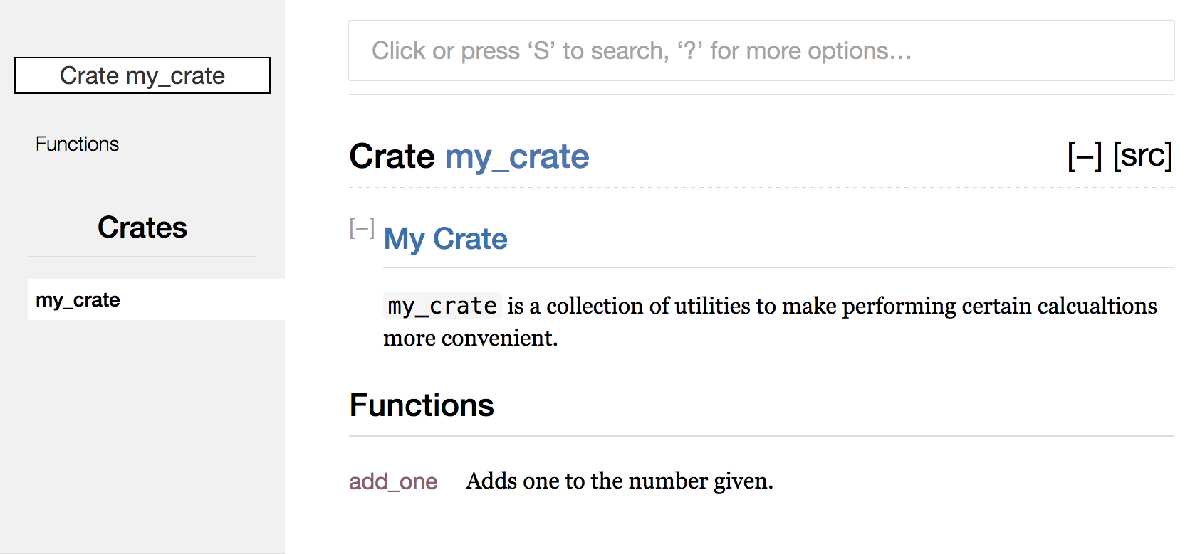 crate 整体注释所渲染的 HTML 文档